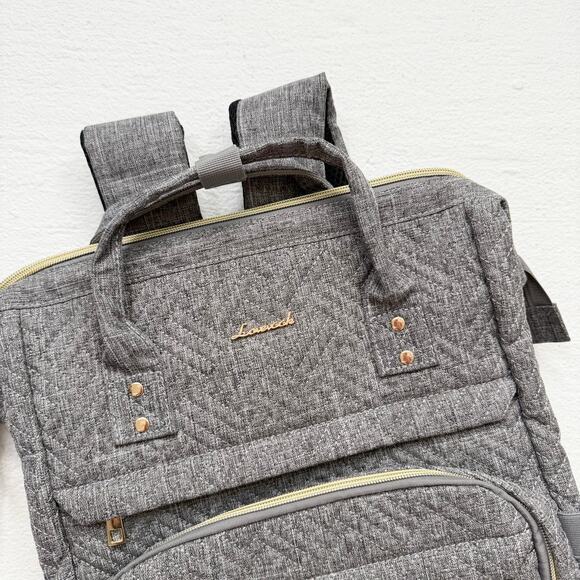 Lovevook Gray Quilted Laptop Backpack With USB Port - Picture 2 of 9